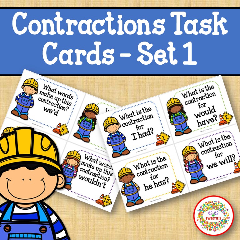 Contraction Task Cards - Construction