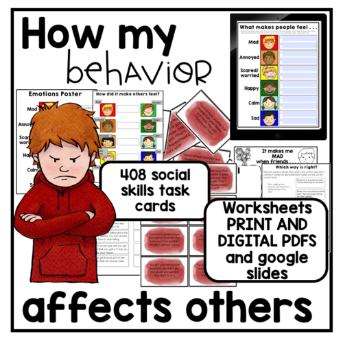 How my behavior affects others activities worksheets social skills SEL's featured image