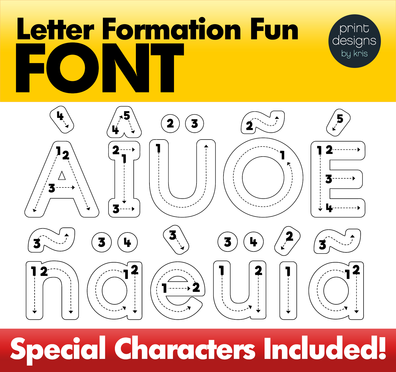 Letter Tracing Font - Letter Formation Font - Writing Letters Font - Teach  Form - Classful