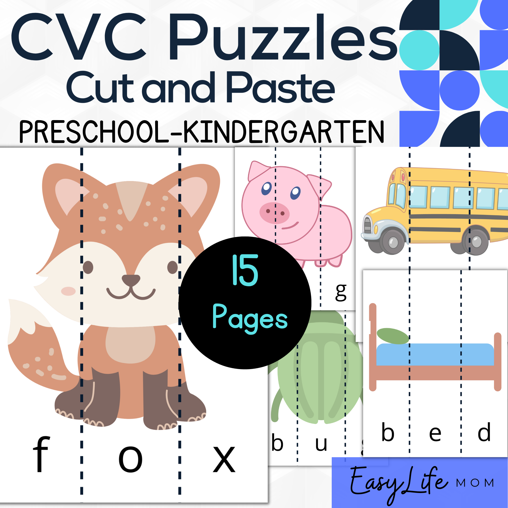 CVC Puzzle, CVC Words, Preschool Activities, Pre-K, Cvc Word Families, Cvc Worksheets, VPK Homeschool