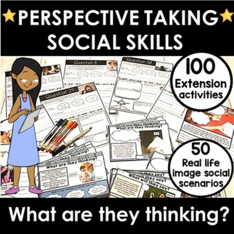 Perspective taking activities for social skills and social inferences SEL social pragmatics skills and social awareness