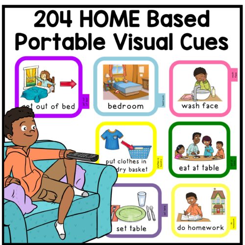 Portable home visual communication cards and picture symbols visual cue cards AAC autism MLL ESOL ESL EFL's featured image
