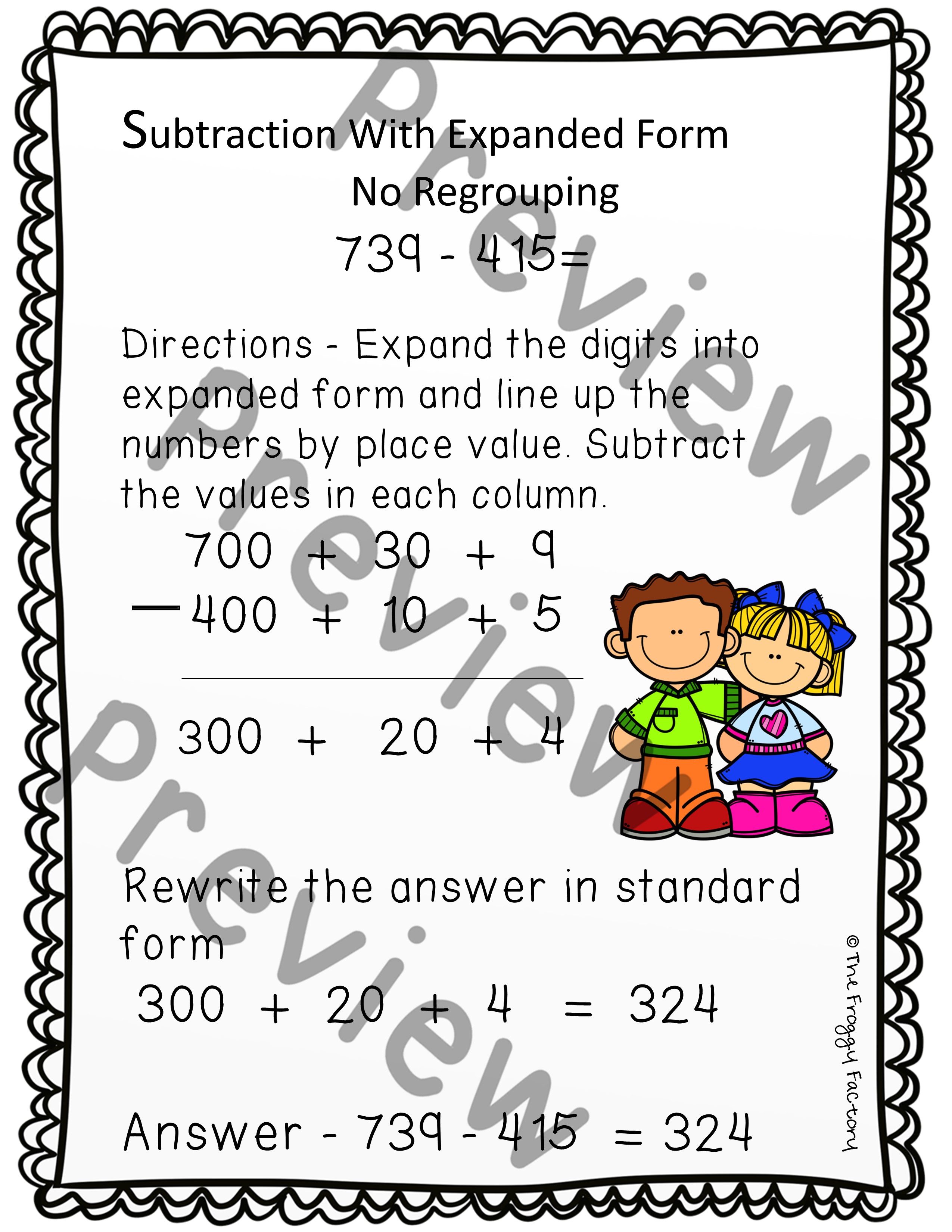 3 digit subtraction expanded form subtraction strategy worksheets