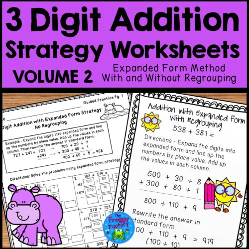 3 Digit Addition Expanded Form | Addition Strategies Worksheets's featured image