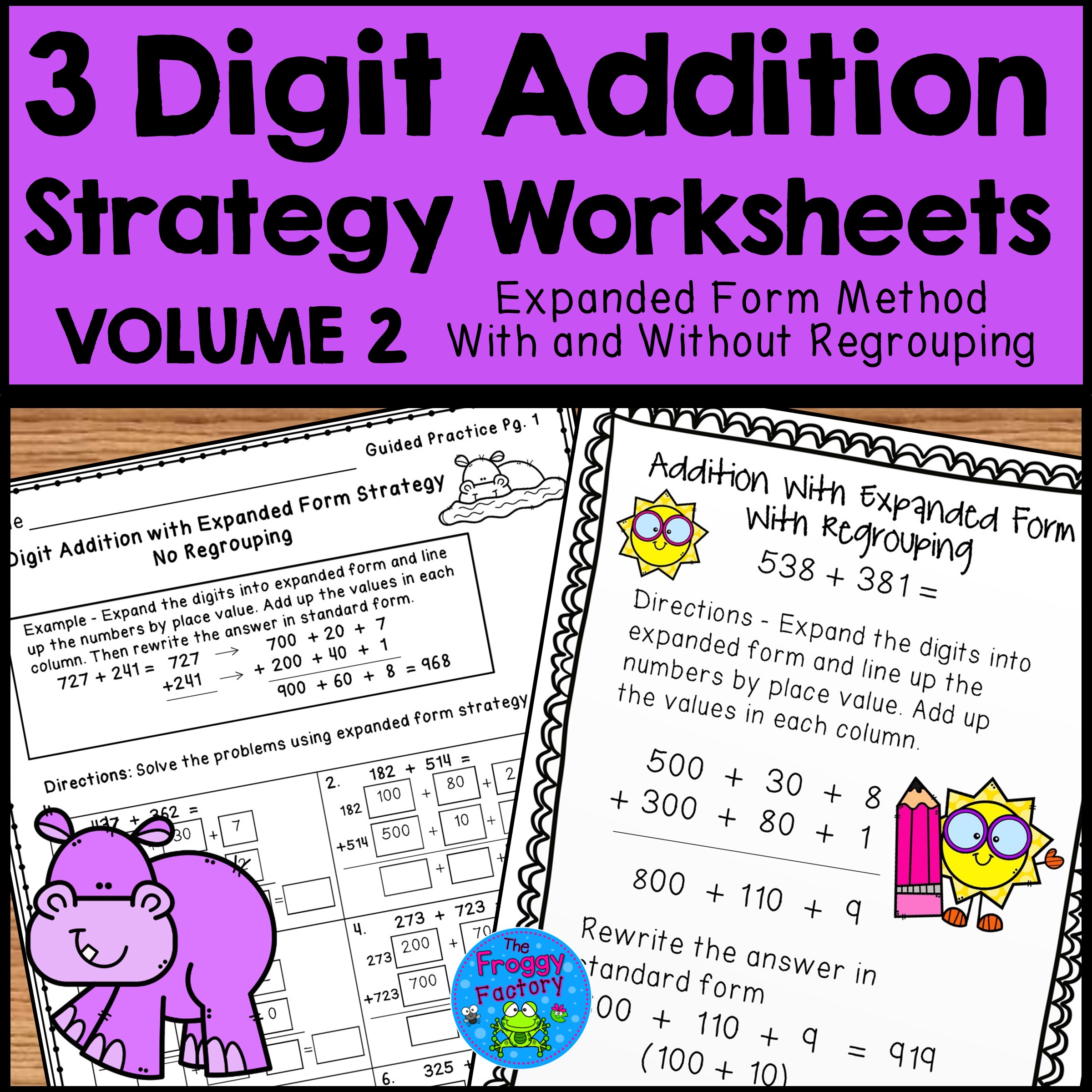 3 Digit Addition Expanded Form | Addition Strategies Worksheets