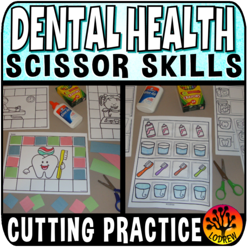 Scissor Skills Dental Health Centers Cut Paste No Prep Fine Motor Cutting Worksheets's featured image