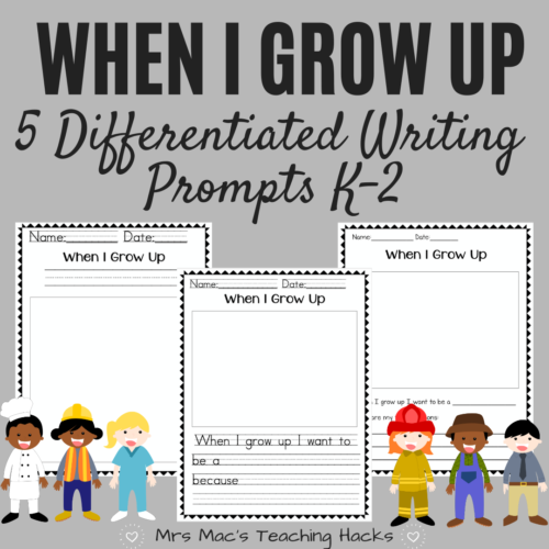 When I Grow Up Writing Prompts K-2's featured image