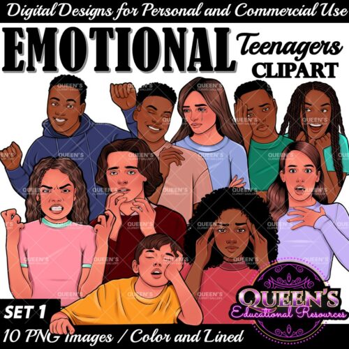 Emotional Teenagers Clipart, Teen Emotions Clipart, Teenagers Clipart, Teens Clipart's featured image