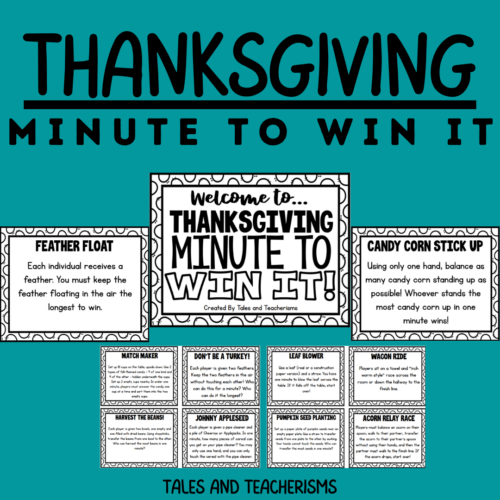 Fall Thanksgiving Minute To Win It Challenges - TASK CARDS AND DISPLAY CARDS's featured image