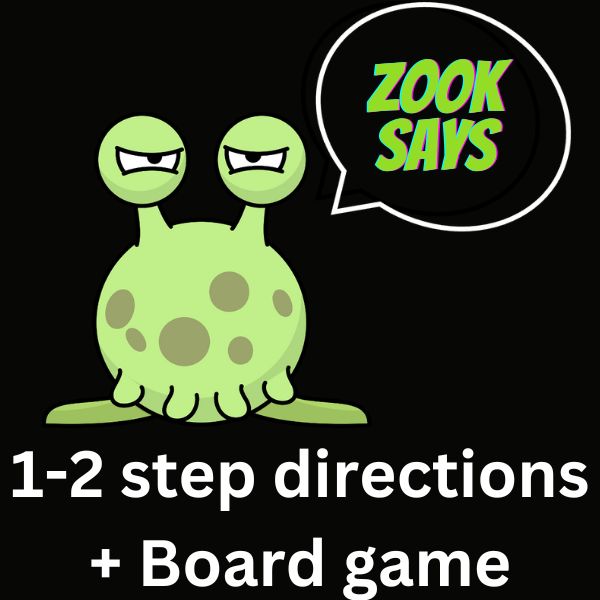 Following Directions 1-2 steps -- Alien Themed -- Game Included