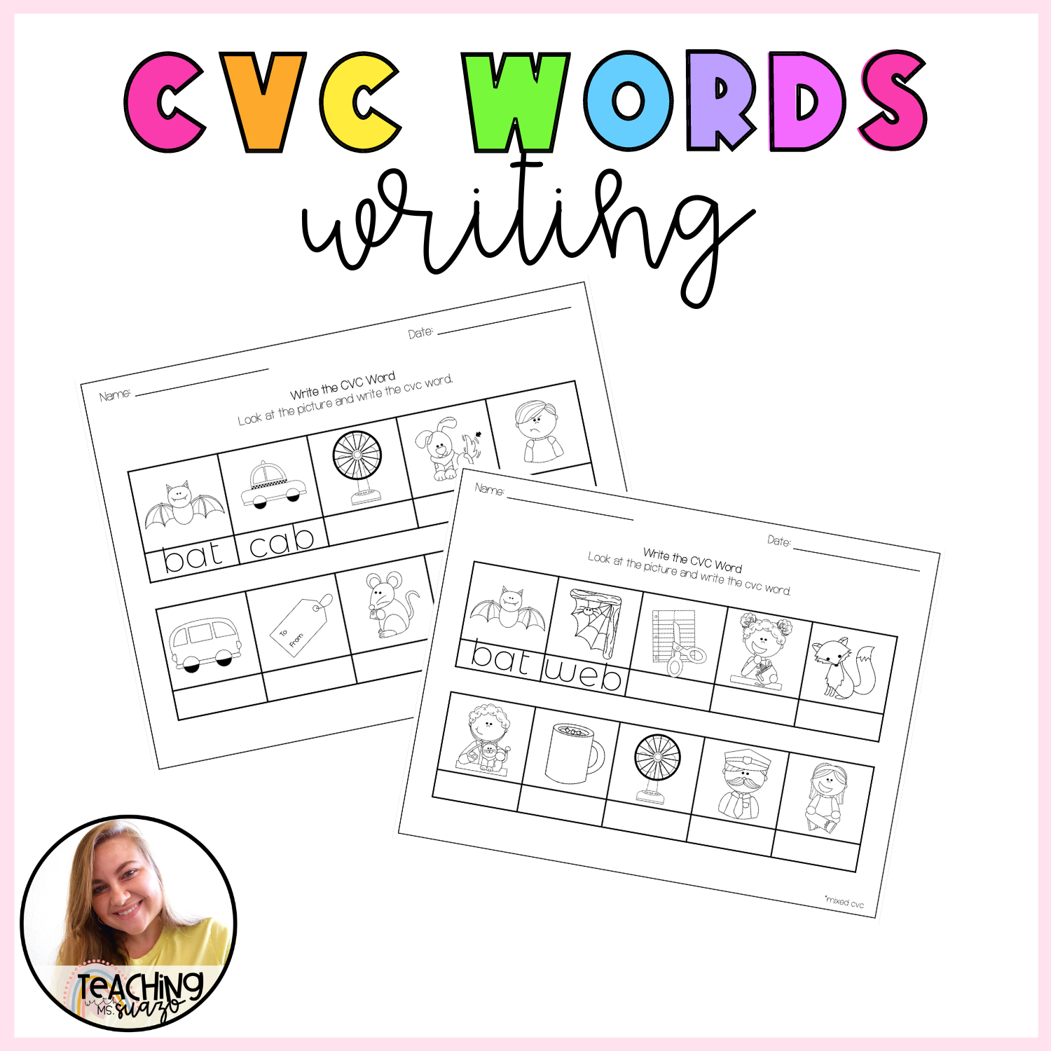 CVC writing worksheets