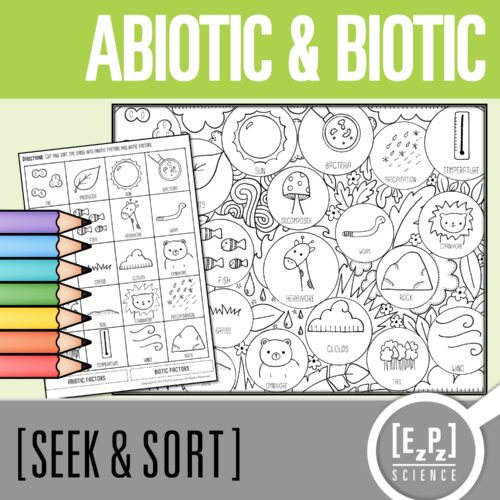 Abiotic and Biotic Factors Card Sort Activity | Seek and Sort Science Doodle's featured image