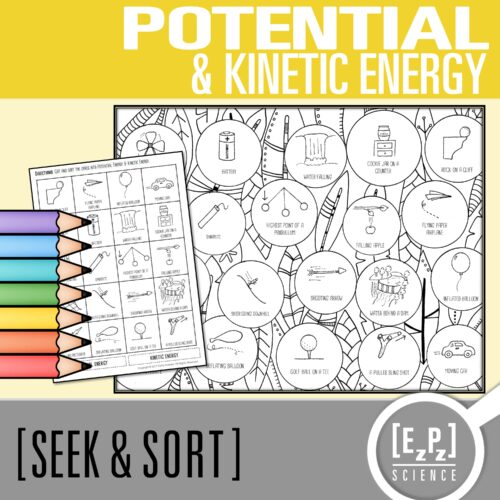 Potential and Kinetic Energy Card Sort Activity | Seek and Sort Science Doodle's featured image