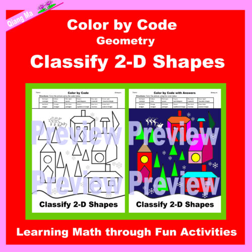 Christmas Color by Code: Classify 2-D Shapes's featured image