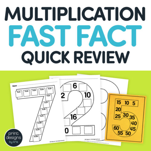 Multiplication Facts Quick Review - Pair with FREE Multiplication Number Posters's featured image