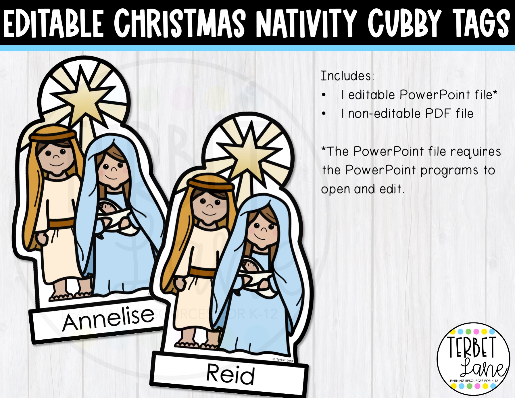 Editable Christmas Cubby Name Tags