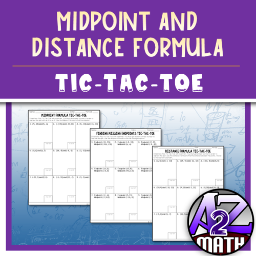 Midpoint and Distance Formula Activity Tic Tac Toe Game Worksheets's featured image