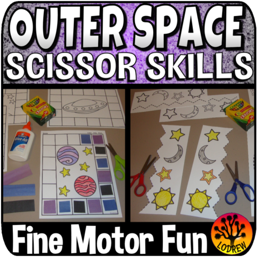 Scissor Skills Outer Space Centers Cut and Paste No Prep Fine Motor Cutting Practice's featured image