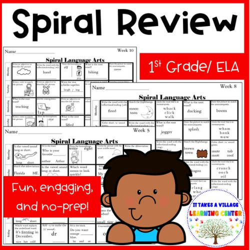1st Grade Morning Work | ELA Spiral Review's featured image