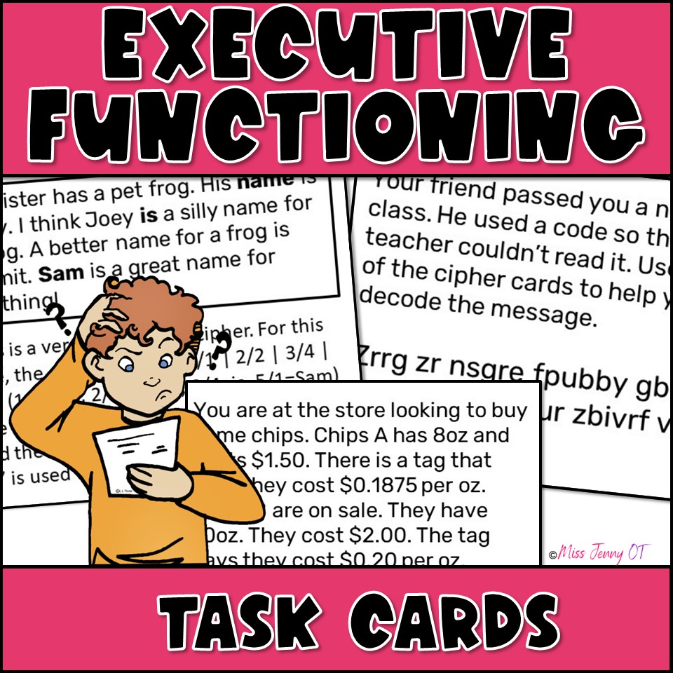 Executive Functioning Activities For Middle School Task Cards
