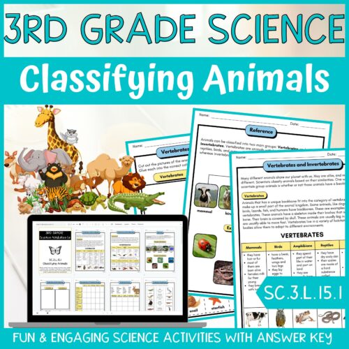 Classifying Animals Activity & Answer Key 3rd Grade Life Science's featured image