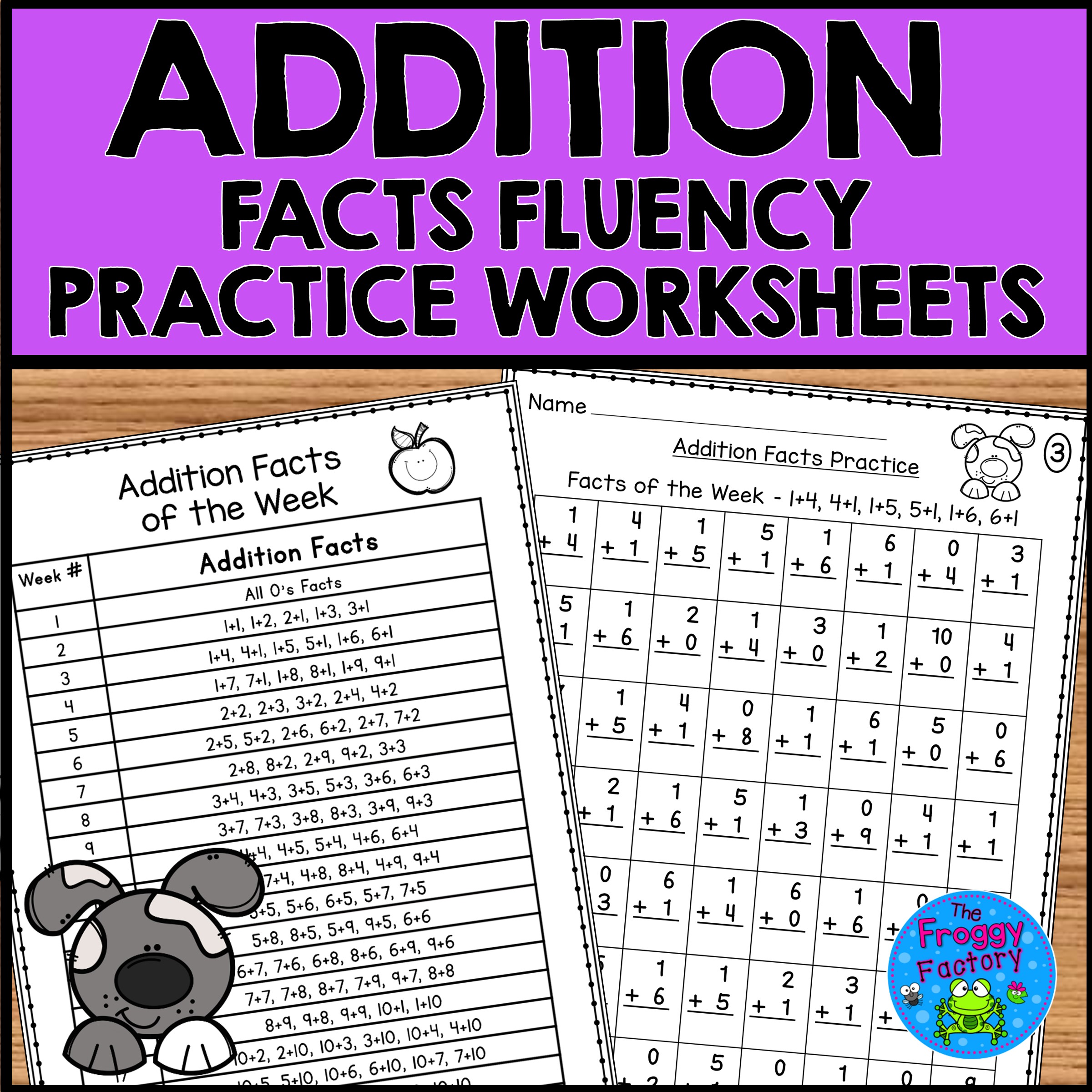 Addition Facts Practice Worksheets | Addition Fact Fluency