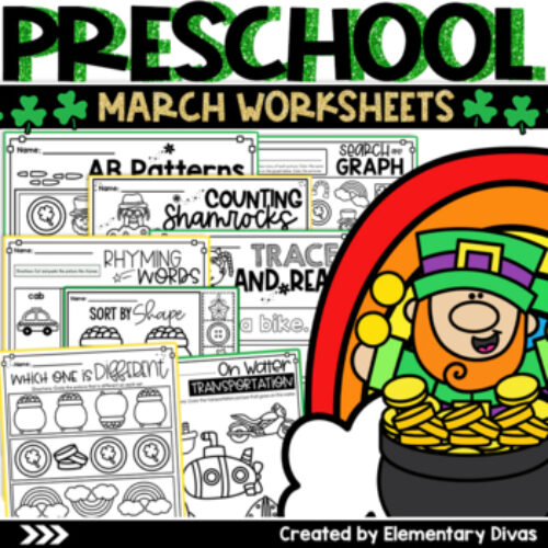 MARCH St. Patrick's Day Preschool NO Prep Monthly Packet's featured image