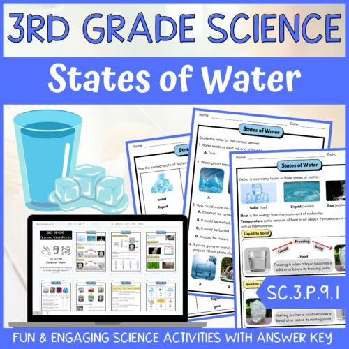 States of Water Activities & Answer Key 3rd Grade Physical Science's featured image