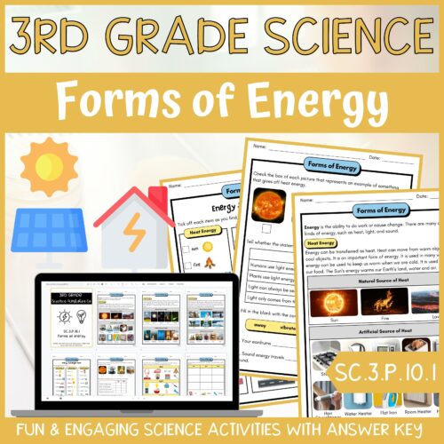 Forms of Energy Activity & Answer Key 3rd Grade Physical Science's featured image