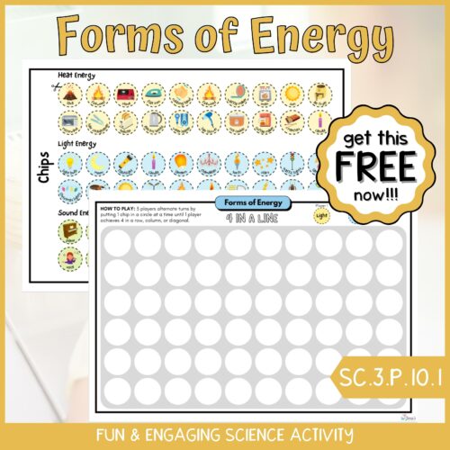 FREE Forms of Energy Connect 4 in a Row Science Game - Classful