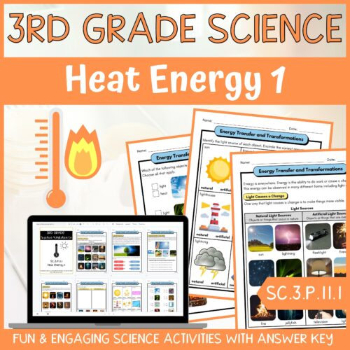 Heat Energy Activity & Answer Key 3rd Grade Physical Science's featured image