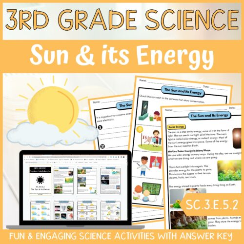 Solar Energy Activity & Answer Key 3rd Grade Earth & Space Science's featured image