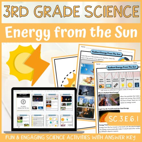 Energy from the Sun Activity & Answer Key 3rd Grade Earth & Space Science's featured image