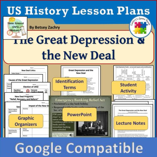 Great Depression and the New Deal Unit Plans - PowerPoint - Graphic Organizers - Lecture Notes's featured image