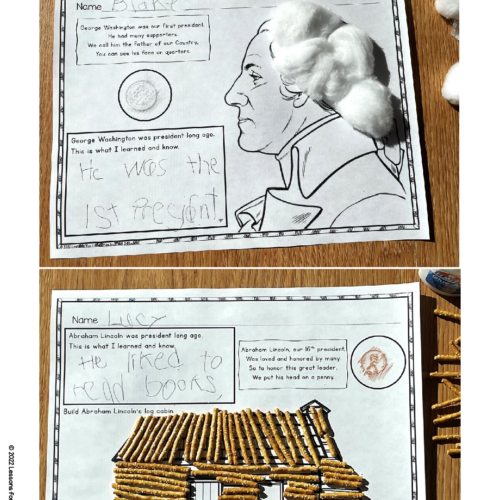 George Washington Abraham Lincoln Presidents Day Craftivity Flipbook ...