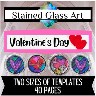 Valentine's Day Faux Stained Glass Art Craft
