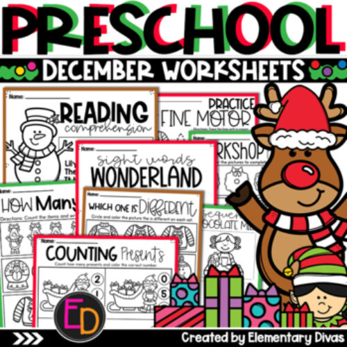 DECEMBER Christmas Preschool NO Prep Packet's featured image