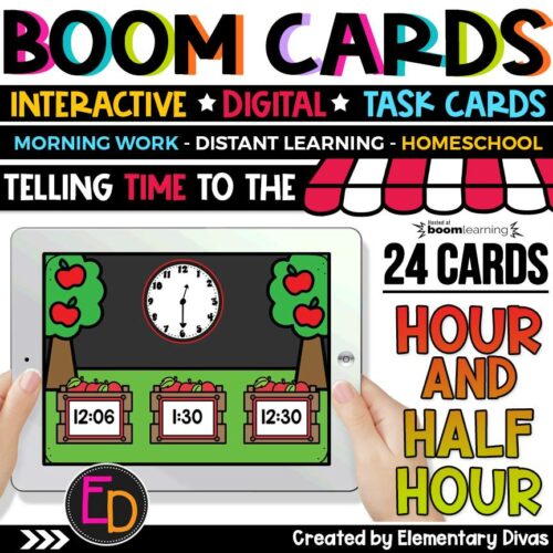 BOOM CARDS Telling Time to the Hour & Half's featured image