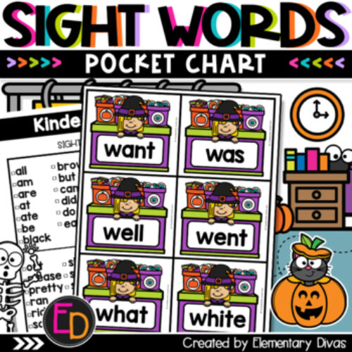 Kindergarten Pocket Chart Sight Words | Halloween's featured image