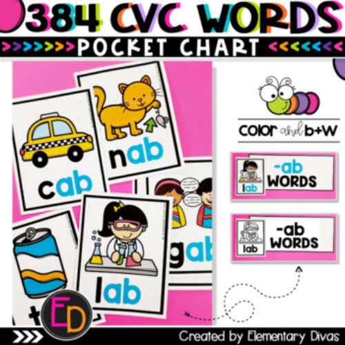 384 CVC Words Pocket Chart SUPER Packet's featured image