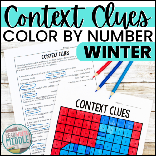 Winter Context Clues Color by Number Activities's featured image