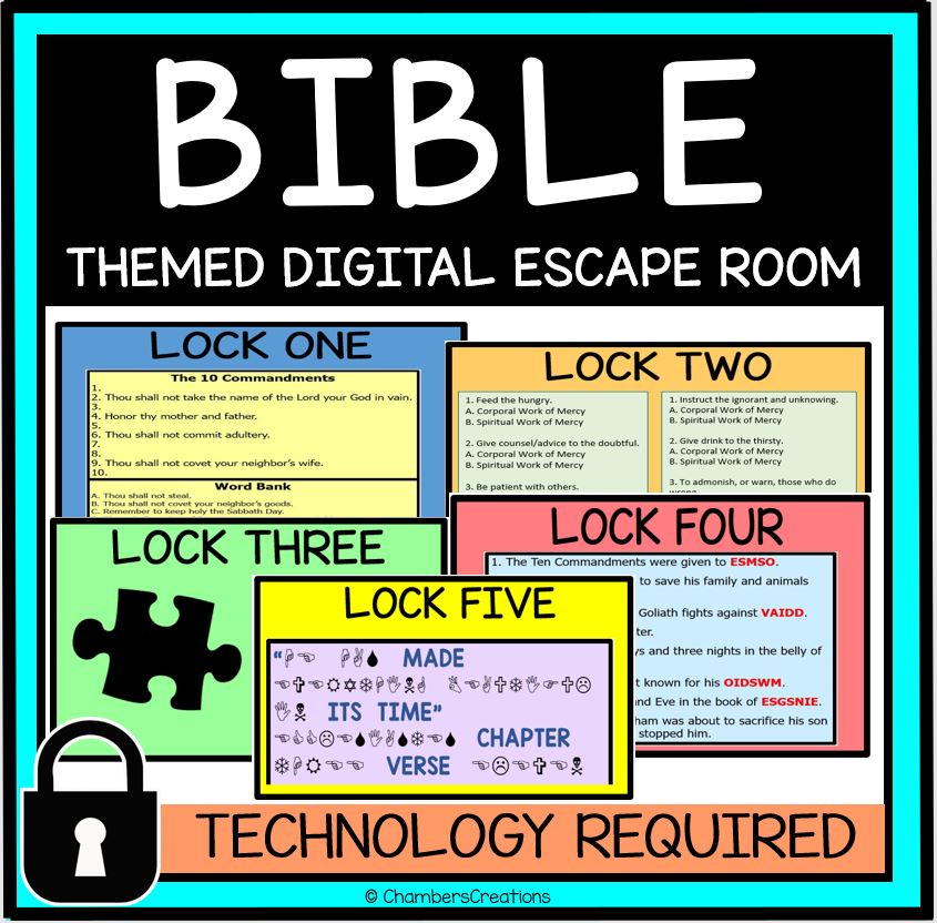 Catholicism Bible themed Digital Escape Room Catholic Religion Breakout Game