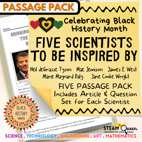 Honoring Black History Month in the Science Classroom: Article and Question Sets Featuring 5 Scientists - Middle School's featured image