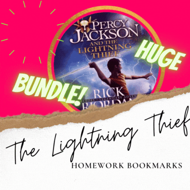 BUNDLE CHP 1-10 Homework Bookmark Lightning Thief Percy Jackson Text Evidence
