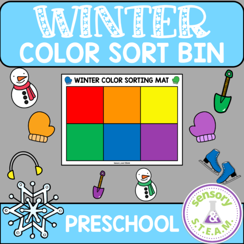 WINTER COLOR SORT SENSORY BIN for Toddlers and Preschool | color match's featured image