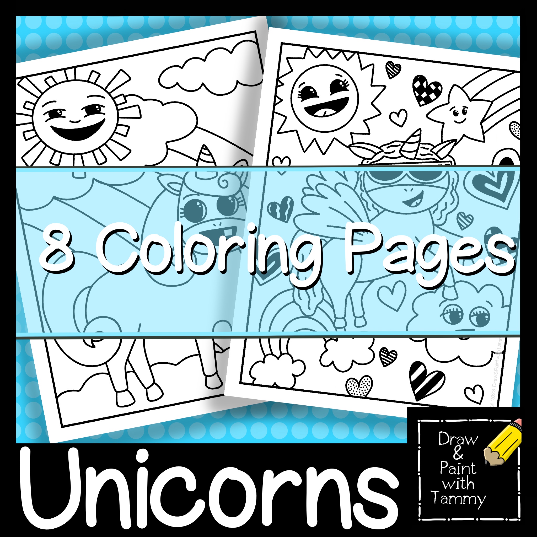 Unicorn Theme Printable Coloring Pages