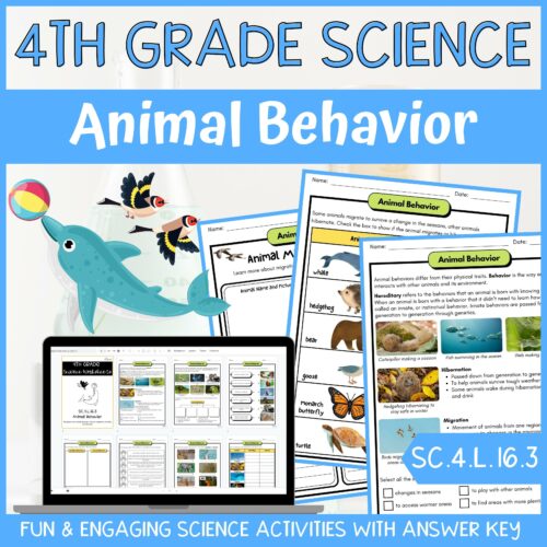 Animal Behavior Activity & Answer Key 4th Grade Life Science's featured image