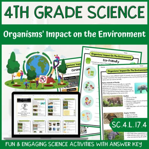 Organisms' Impact on Environment Activity & Answer Key 4th Grade Life Science's featured image