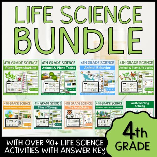 4th Grade Life Science BUNDLE - NGSS Aligned Activities & Answer Key's featured image