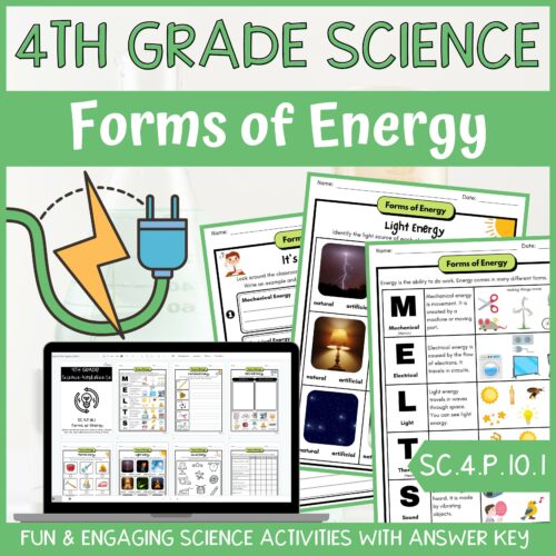 Forms of Energy Activity & Answer Key 4th Grade Physical Science's featured image
